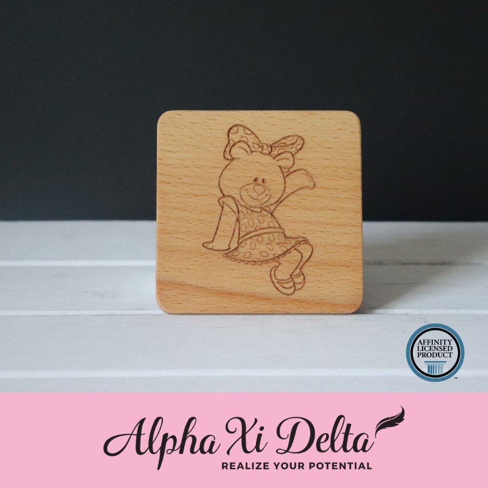 Alpha Xi Delta Betxi Bear v.1 (Set of 4 Coasters)